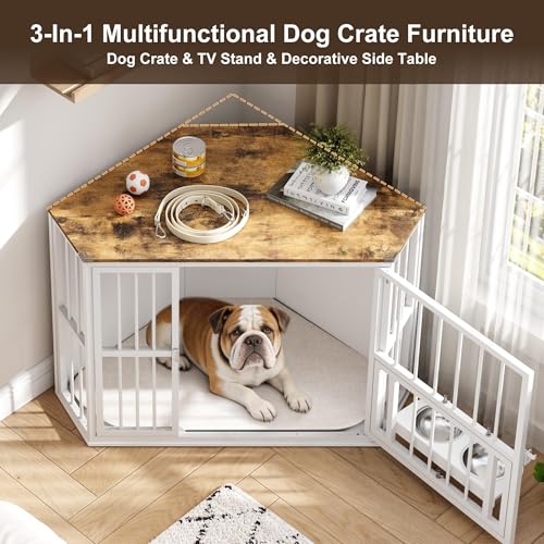 42.5" Corner Dog Crate Furniture End Table, view 7