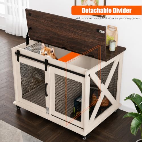 Dog Crate Furniture, 37" Dog Kennel Furniture, Farmhouse Dog Crate, view 3
