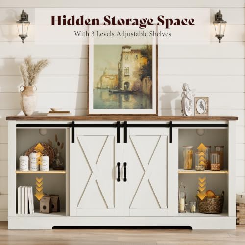 Fireplace TV Stand with Sliding Barn Door for TVs up to 75", view 7