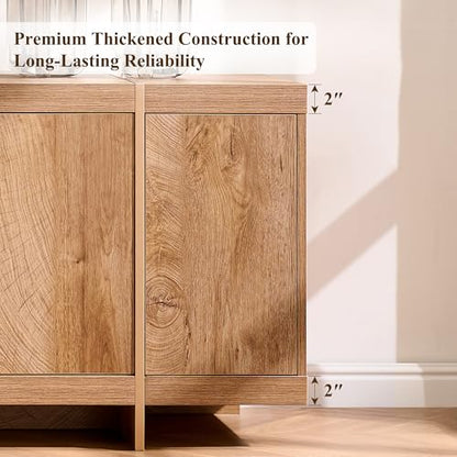 Modern 70" TV Stand Media Console for 80" TVs,Large Concealed Storage, view 7