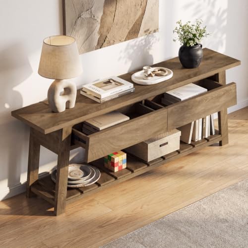 63" Farmhouse TV Stand with 2 Storage Drawers for 65-Inch TV, view 4