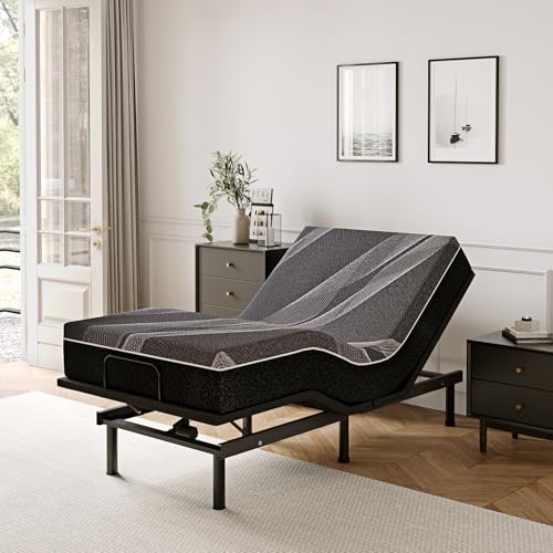 Full Size Adjustable Bed Frame + 12 Inch Gel Memory Foam Mattress, view 2