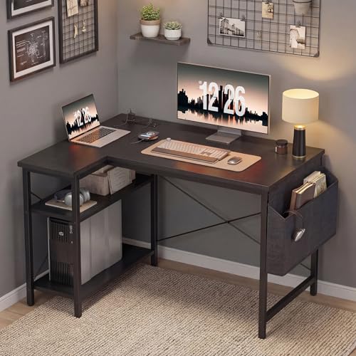 Gaming Desk with Power Outlets, 40 inch L Shaped Computer Desk, view 3