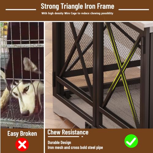 48" Dog Crate Furniture, Dog Kennel Indoor for Large Breed, view 4