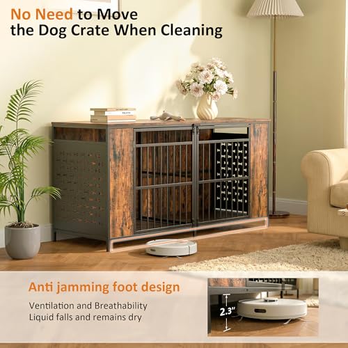 Dog Kennel Furniture for 2 Dogs – 63" Large Cage Extra Sturdy XXL Metal &, view 5