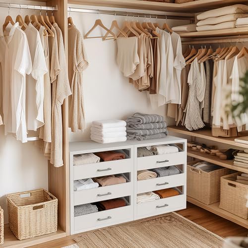 Closet Drawers White 3 Drawer Dresser for Closet Organizers and Storage Bedroom, view 7