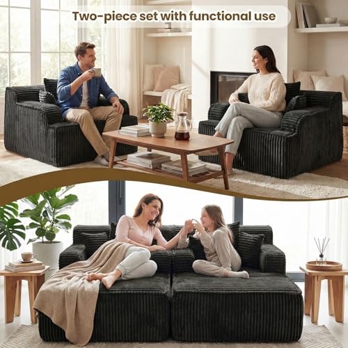 Chaise Lounge Chair Indoor, Boneless Chair with Ottoman, view 6