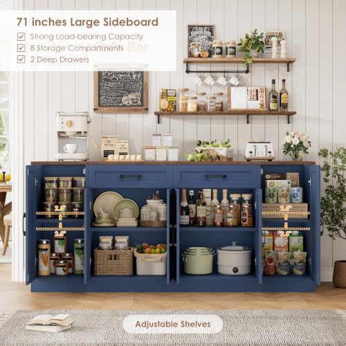 71” Large Buffet Cabinet with Storage, Sideboard Cabinet, view 7