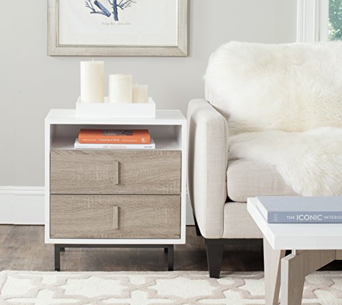 Safavieh Home Collection Kefton Lacquer Cabinet, White/Oak