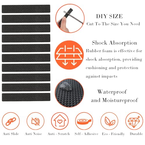 Non Slip Furniture Pads - Furniture Grippers for Hardwood Floors, 30 PCS Brown Non Skid Pads for Furniture Legs, Self Adhesive Rubber Furniture Floor Protectors - Keep Furniture in Place