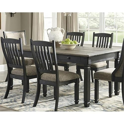Signature Design by Ashley Tyler Creek Farmhouse Dining Table with Drawers, Seats up to 6, Almost Black