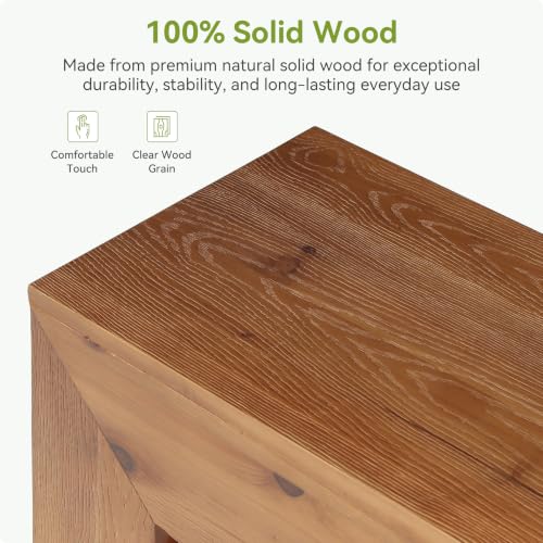 63'' Rustic Solid Wood TV Stand, Hand‑Carved Media Console, view 4