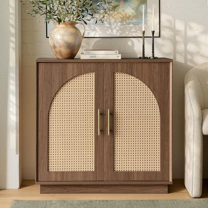 31.7" Sideboard Buffet Cabinet with Storage, Natural Walnut, view 2