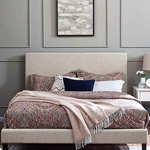 Claire Linen Fabric Upholstered King and California King Headboard in Beige, view 3