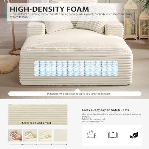 Oversized Boneless Sofa Bed in Beige, view 5