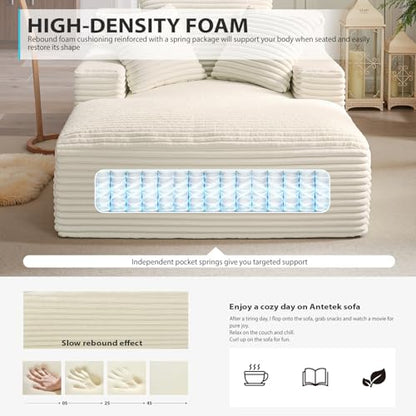 Oversized Boneless Sofa Bed in Beige, view 5