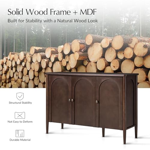 47" Arched Sideboard Buffet Cabinet with Storage, Auburn, view 7