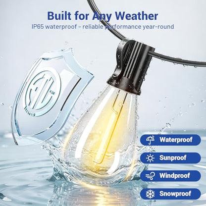 100FT LED Outdoor String Lights with Remote, view 4