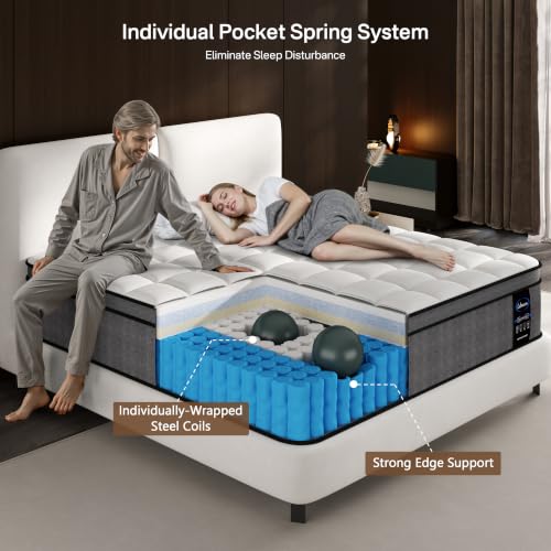 Twin XL Mattress, 12 inch XL Twin Hybrid Cooling Memory Foam Mattress in a Box, view 7