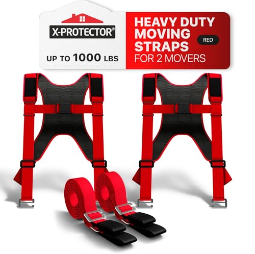 Moving Straps - 2 Pairs - Lifting Straps for 2 Movers - Move Furniture Easily and Safely - Perfect for Lifting & Moving Heavy Objects (Adjustable Length 50-118”)
