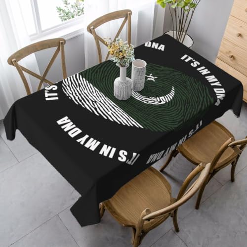 Pakistani flag tablecloth in stain resistant fabric, view 2