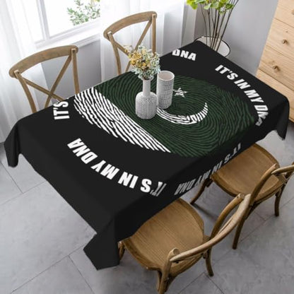 Pakistani flag tablecloth in stain resistant fabric, view 2