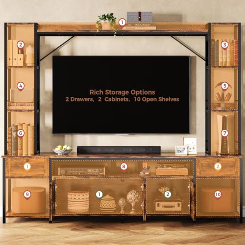 85" W Entertainment Center for TVs 65 inch, TV Stand with Storage, view 5