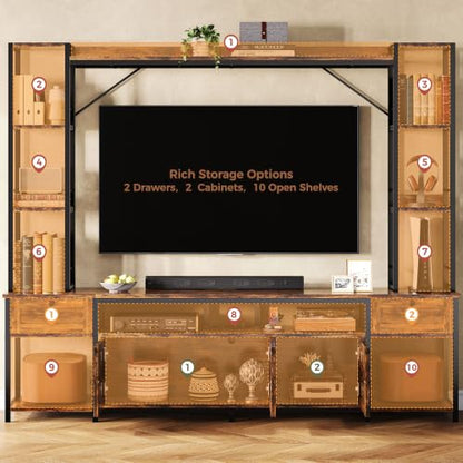 85" W Entertainment Center for TVs 65 inch, TV Stand with Storage, view 5