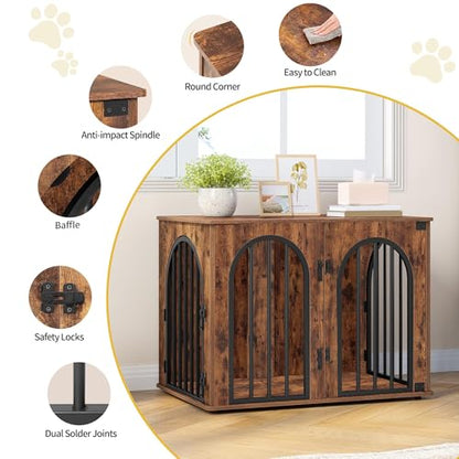 31.5 in Dog Crate Furniture,Dog Kennel Indoor for Small/Medium Dog, view 8