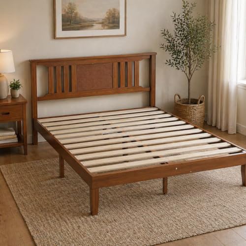 Queen Size Platform Bed Frame with Headboard, view 5