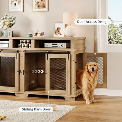71'' Dog Crate Furniture for 2 Dogs, view 5