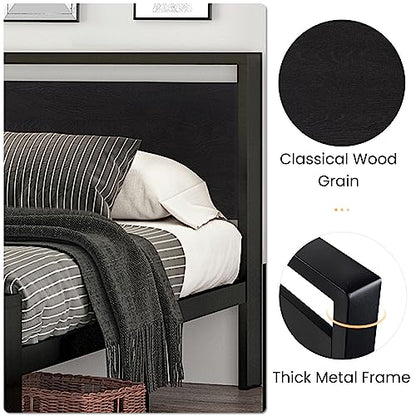 Wooden Bed Frame Black Oak with Rounded Corners and Storage, view 6