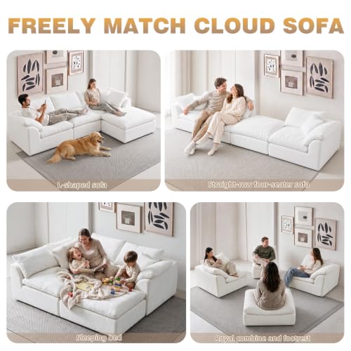 110" Boneless Cloud Couch Sectional for Living Room, view 6