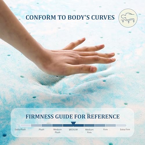 EGO 3 Inch Twin Mattress Topper Gel Memory Foam for Pressure Relief, view 8