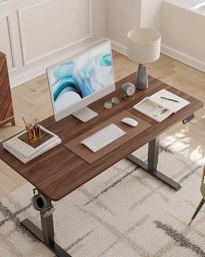 63x28 Large Electric Standing Desk, 28" Deep Desktop, Black Walnut, view 3