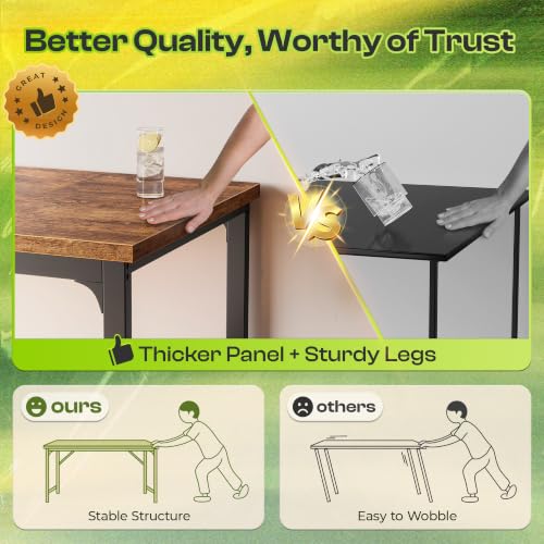 63 x 24 Inch Computer Desk, 0.95'' Thicker, Duty, Rustic Brown, view 7