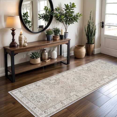 2x6 Hallway Washable Runner Rug: Vintage Soft Kitchen Laundry Runner with Non, view 4