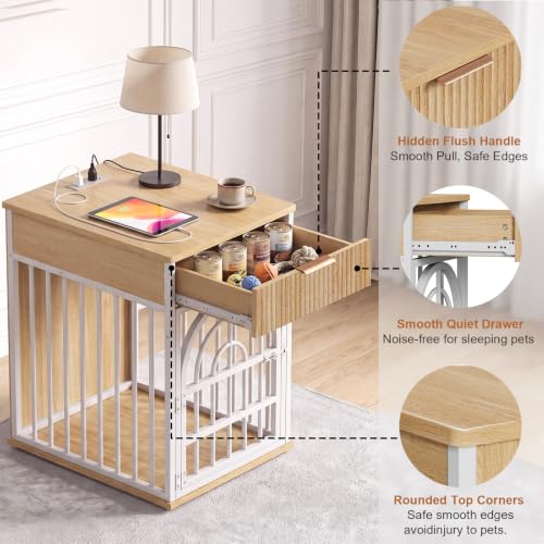 Dog Crate Furniture, Wooden Dog Kennel for Small Breed,Yellow Oak, view 5