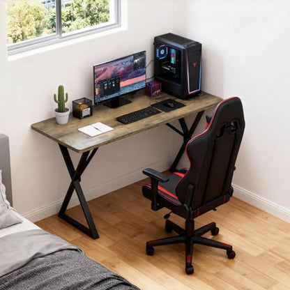 Heavy Duty Office Desk 47.2" – 800 lbs Capacity, 45 lbs Net Weight Computer Workstation, 1" Thicker Desktop, Strong Metal Frame, No Wobble for Home Office Gaming Vintage Gray