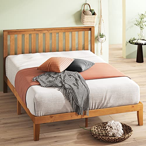 Solid Wood Platform Bed with Headboard, view 2