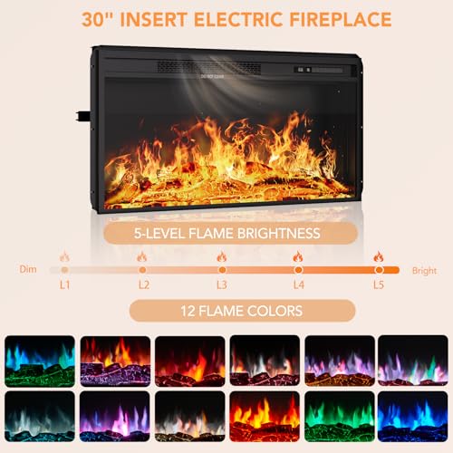 2-in-1 Multifunctional Fireplace TV Stand with 30" Removable Electric Fireplace, view 6