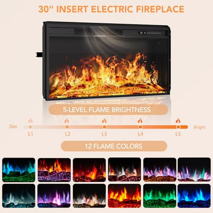 2-in-1 Multifunctional Fireplace TV Stand with 30" Removable Electric Fireplace, view 6