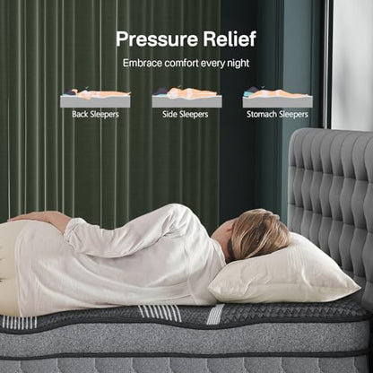 King Size Mattress 16 Inch, Upgraded Luxury Hybrid King Mattress in a Box, view 5
