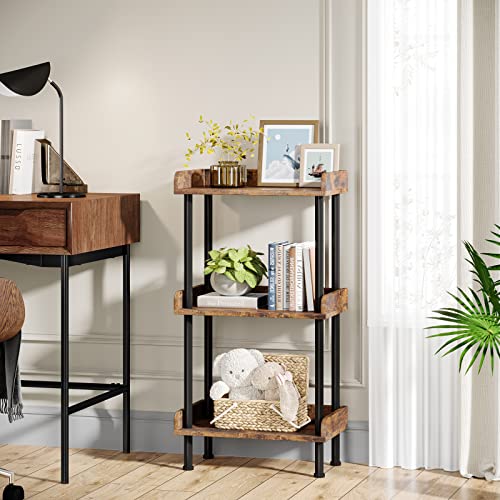 Bookshelf Small Book Shelf 3 Tier Wood Bookcase, view 3