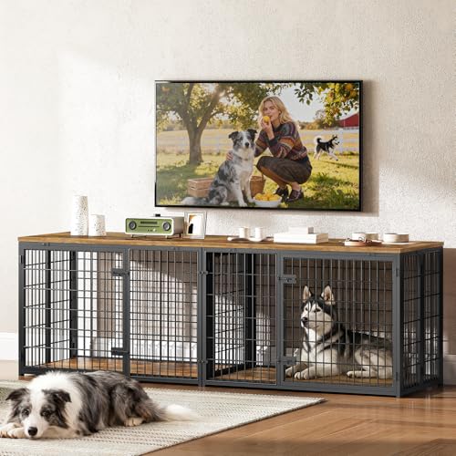 Foldable Dog Crate Furniture for 2 Dogs, view 3