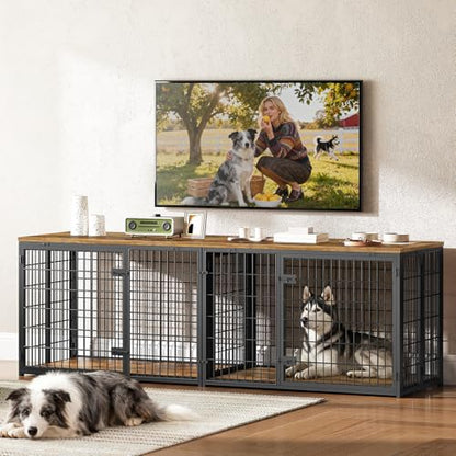 Foldable Dog Crate Furniture for 2 Dogs, view 3