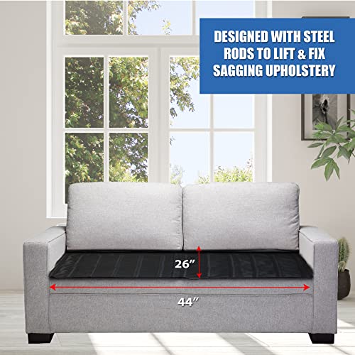 Furniture Fix Steel for Chair, Sofa, Loveseat, Mattress, or Couch-Cushion Support, Supercomfortable Nonslip Adjustable Seat Support, Extend Furniture Life, (44 x 26) Inches Deep (Black)