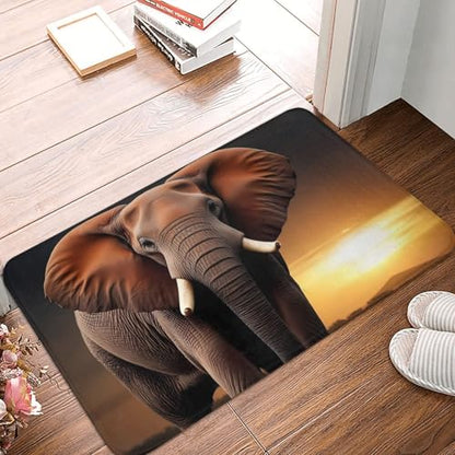Elephant sunset non slip indoor door mat, view 3