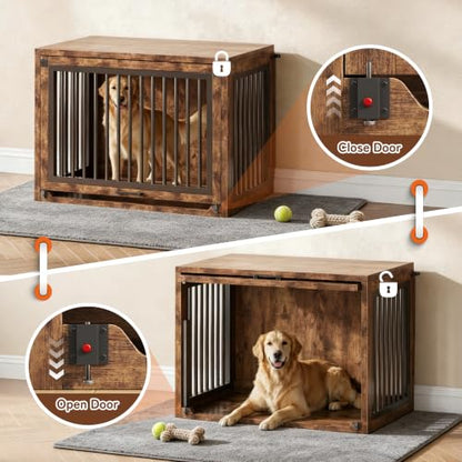 Dog Crate Furniture, 42'' Wooden Dog Kennel for Large Dogs up to 80 lb, view 5