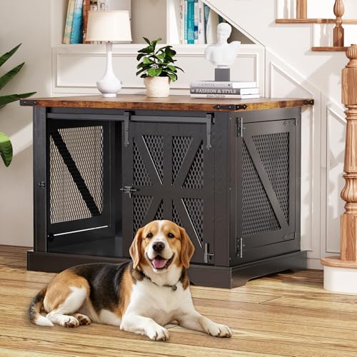 40" Farmhouse Dog Crate Furniture for Medium Dogs Up to 45 lb, view 2